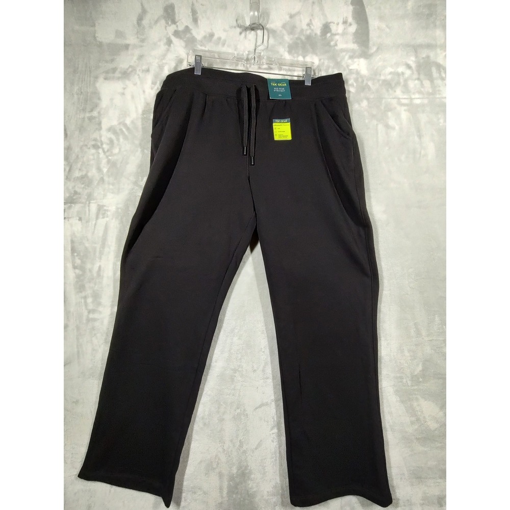 Tek Gear Womens XXL Black Ultrasoft Fleece Mid-Rise Straight Leg Sweatpants NEW